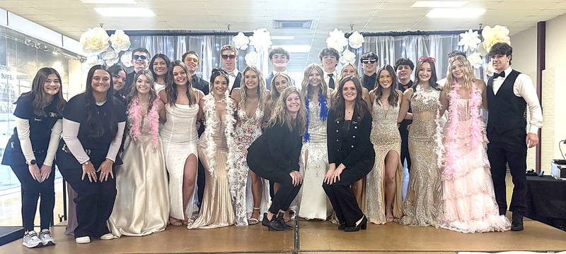 Models from the Sauk Valley Wedding Expo pose for a photo following a fashion show Sunday, Feb. 2, 2025, at the Northland Mall in Sterling.