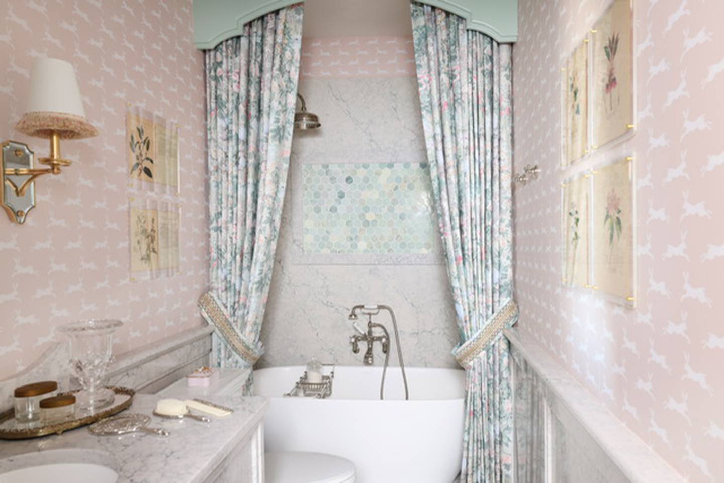 The bathroom section of the room redesigned by Theresa Hansen Interiors.