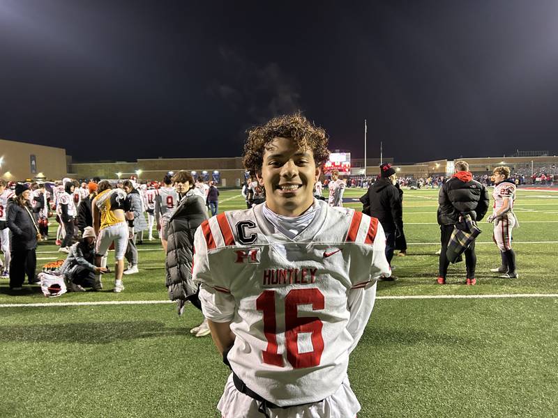 Huntley senior quarterback Braylon Bower scored three touchdowns in the Red Raiders' 31-21 loss to West Aurora on Friday in Aurora in the first round of the Class 8A playoffs.