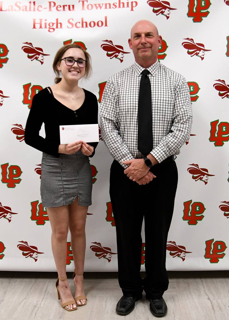 Abigail Valenzuela received the Elizabeth Boyle/Richard Henneberry Scholarship, a $500 scholarship for students who plan pursue a degree in nursing, biology, speech pathology/audiology, or psychology.