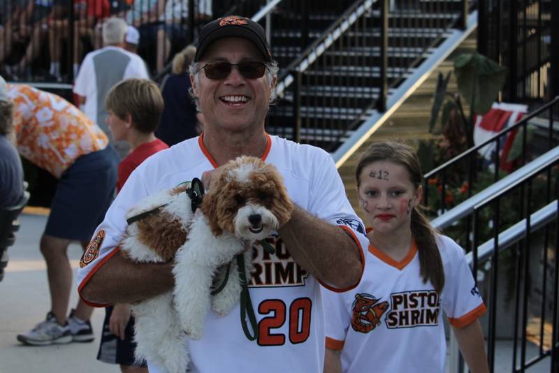 Illinois Valley Pistol Shrimp fans pose for picture on Thursday, Aug. 1, 2024, during the team's first playoff game at Schweickert Stadium at Veterans Park in Peru.