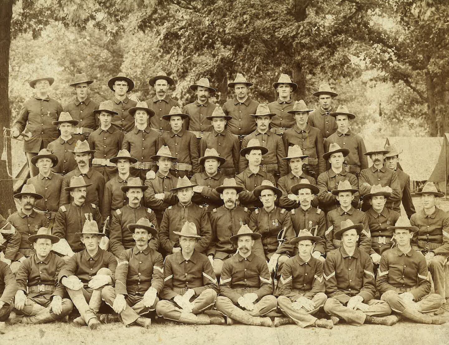 A National Guard Unit from Woodstock poses in Springfield in 1897, just before the start of the Spanish-American War.