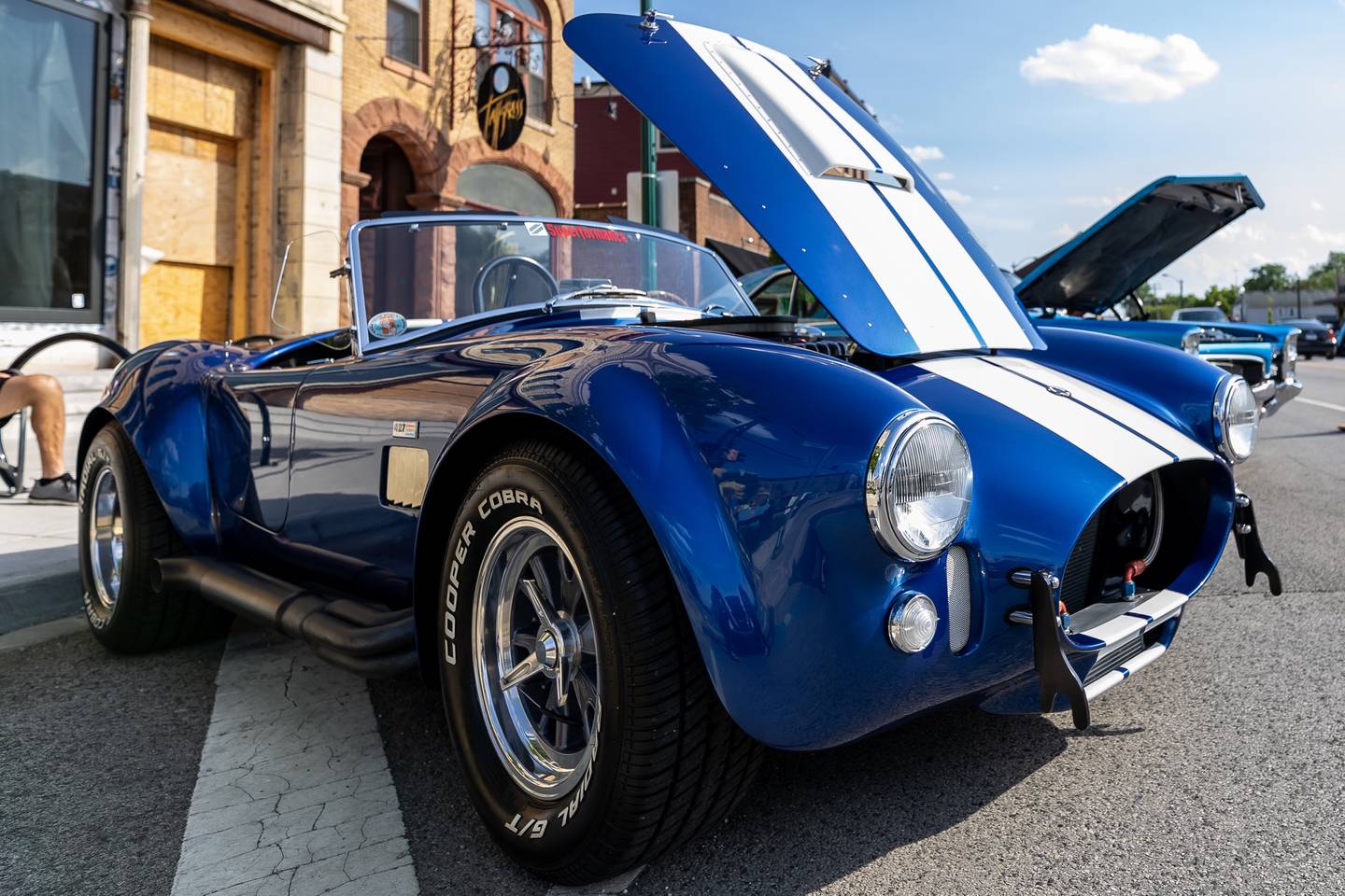 Lockport resident Bill Ligacki's 1965 Superformance Shelby Cobra, a high-end replica, is parked on State St. during Cruisin' Into Lockport on June 3, 2024.
