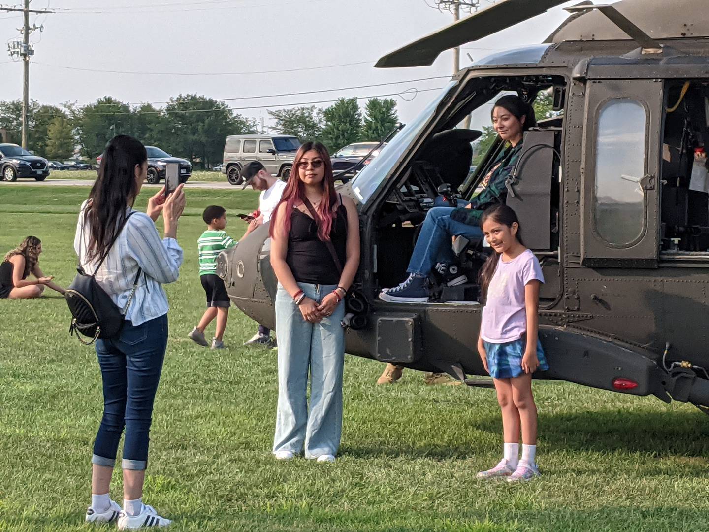 Those attending National Night Out on Aug. 5 at Prairie Point Community Park in Oswego had the chance to sit inside a Blackhawk helicopter.