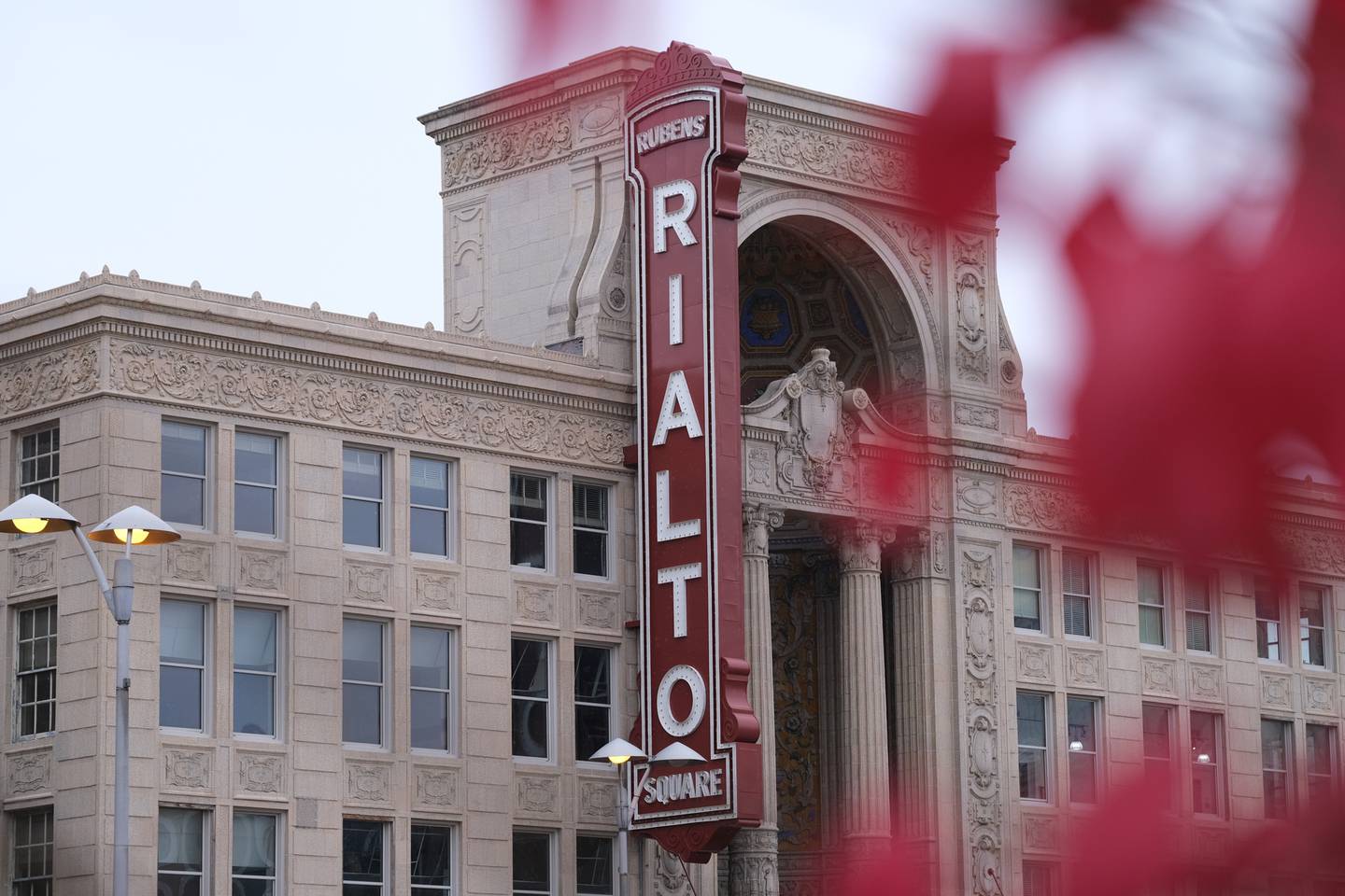 The Rialto Square Theatre along N. Chicago St. in Joliet.