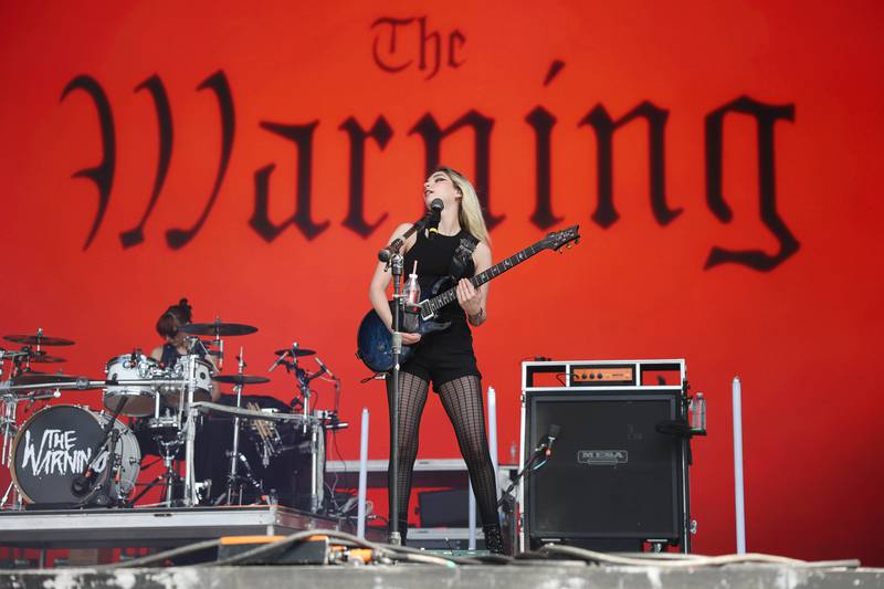 Daniela Villarreal of The Warning performs at Riot Fest on Friday, Sept. 20, 2024 in Chicago.