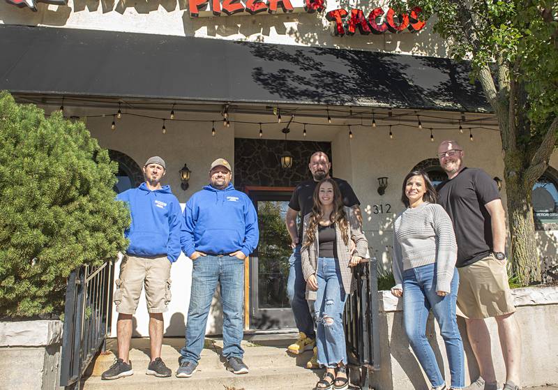 The recently shuttered Manny’s Pizza in Sterling will be getting a new life as the restaurant/bar 3 Twelve. Brother Daryls owners Tony Walters (left) and Chris Schueler will handle the food, and  John Brady (middle), Brittany Foreman, Kayla Fargher and Jason Fargher are partnering on the bar.