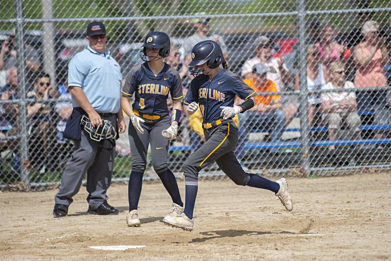 Sterling’s Katie Taylor comes in to score against Rock Falls  Saturday, May 14, 2022.
