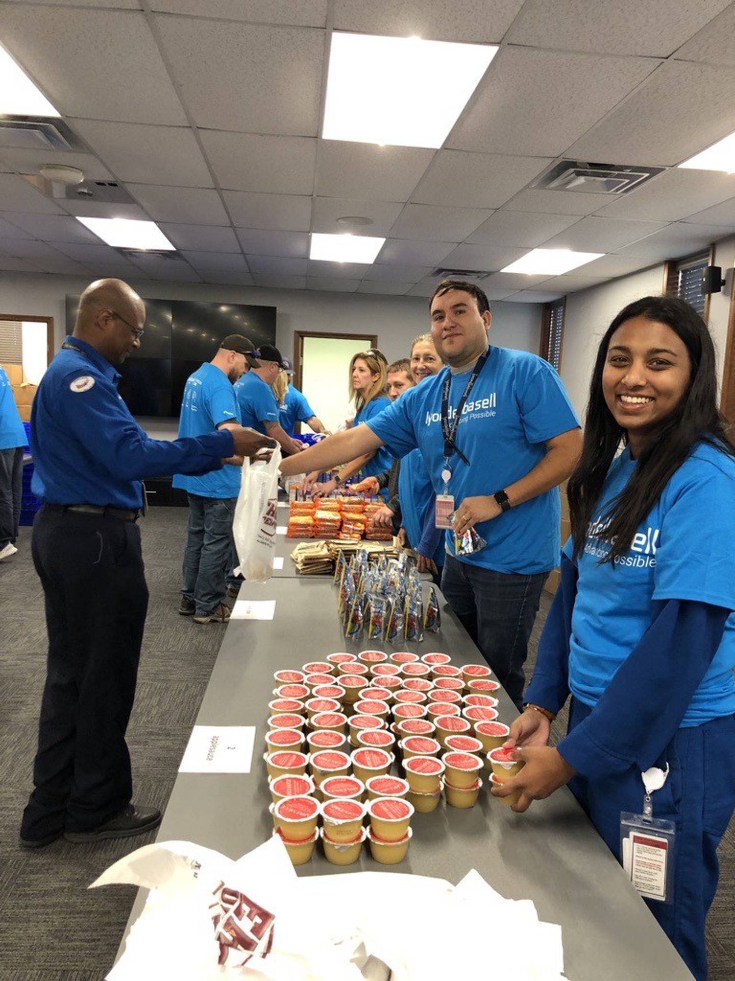 LyondellBasell employees celebrated its 24th anniversary of Global Care Day by teaming up with We Care of Grundy County and the Morris Rotary Club to purchase and pre-package food for backpacks that will go to local children.