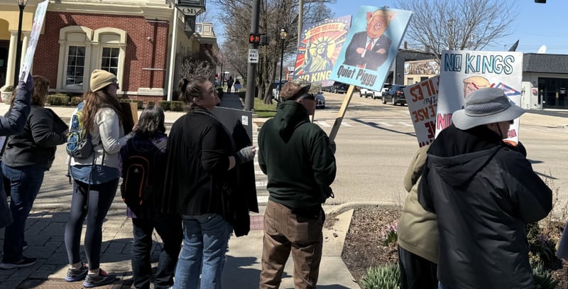 Citizens gather for the "No Kings Rally" on Saturday, March 28 in Ottawa.
