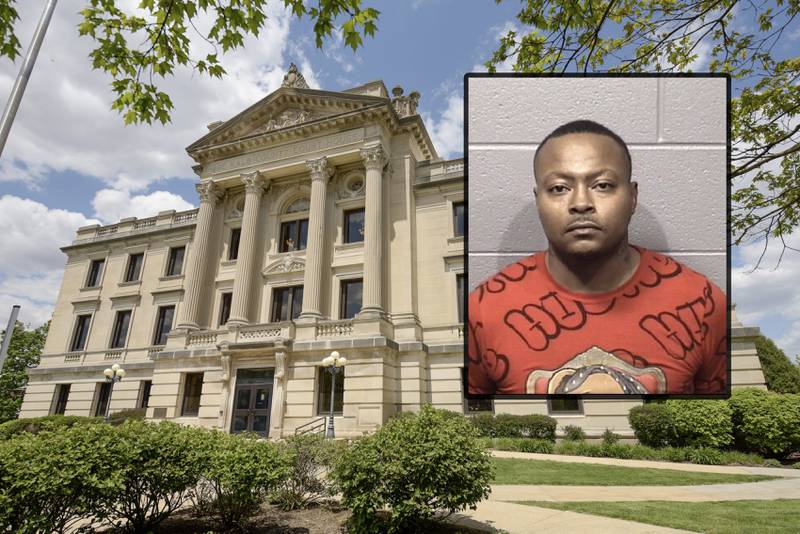 Anthony L. Redd, 40, of DeKalb, was charged Thursday, Oct. 26, 2023 with home invasion, armed robbery and unlawful restraint stemming from an Oct. 2, 2023 report, according to DeKalb County court records filed Thursday. (Inset photo provided by DeKalb County Jail)