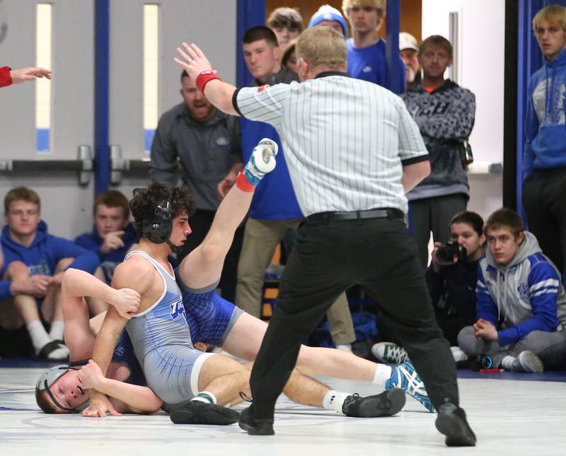 Princeton's Ace Christiansen wrestles Newman's Brian Ivey during the 60th annual Lyle King invitational wrestling tournament on Saturday, Jan. 6, 2023 in Princeton.