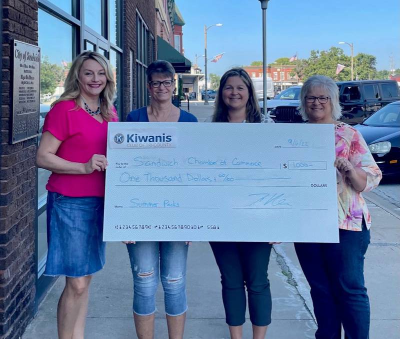 Pictured from left are Ann Marie Dunn, SACC Executive Director; along with Kathy Martin, Tricia Kleckner and Diane Stilson, Tri-County Kiwanis.