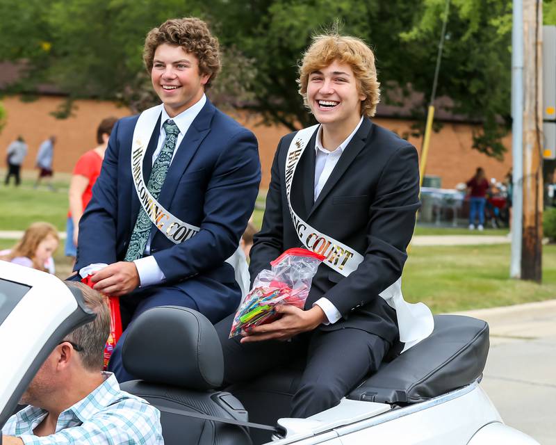 Students of the homecoming court ride in the Glenbard West Homecoming Parade.  Sept 16, 2023