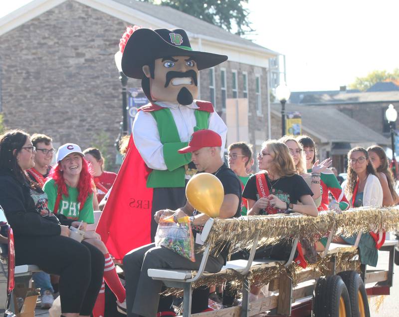 The L-P Homecoming court rides in the Homecoming parade on Thursday, Oct. 5, 2023 downtown Peru.