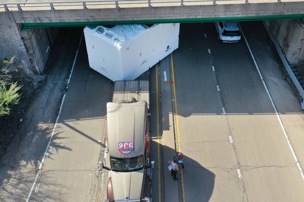 Tractor-trailer accident closes all lanes on Route 251 in Peru