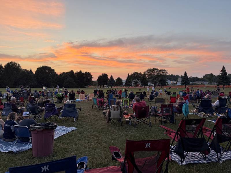 Spectators wait for the Elburn Lions Club’s Fireworks Show to begin on Saturday, July 12, 2025 in Elburn.