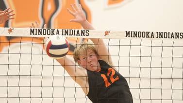 Jack Hopman helps Minooka boys volleyball get the jump on Joliet Central in Southwest Prairie Conference sweep