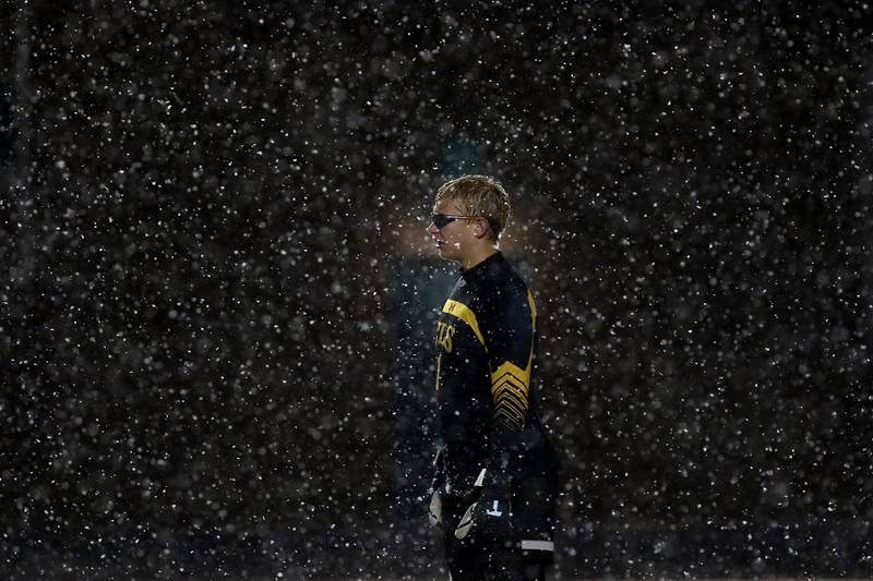Crystal Lake South's Chris Slawek watches as his team tries to score during the IHSA Class 2A Grayslake Central Supersectional soccer match against Timothy Christian on Tuesday, Oct. 31, 2023, at Grayslake Central High School.