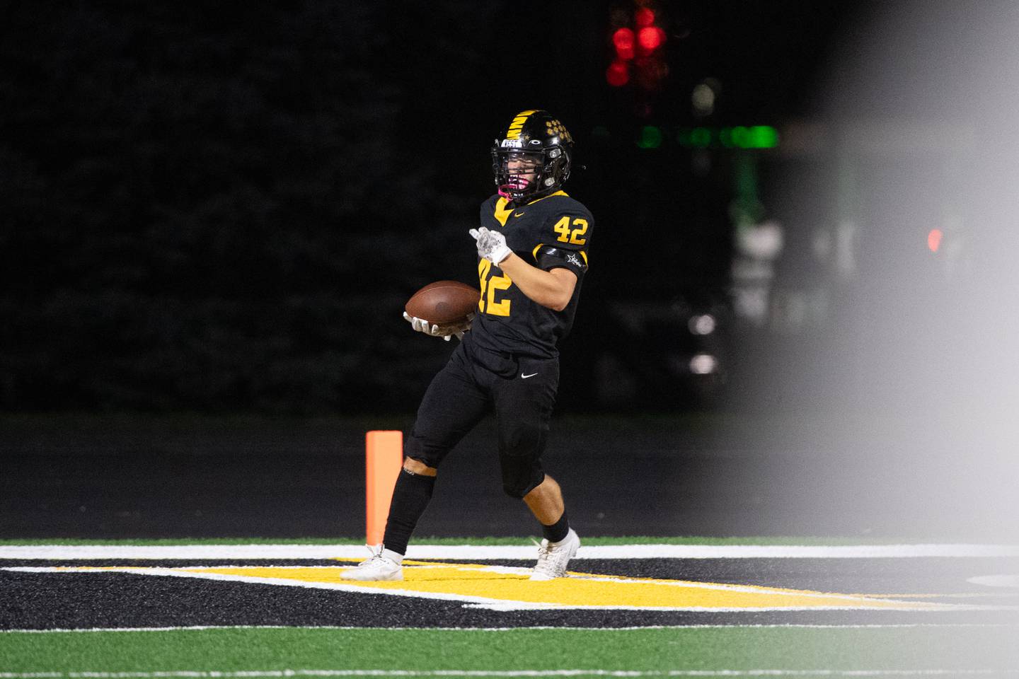 Gavin Garcia runs in a touchdown during a game against Plainfield South on Friday Sept. 29, 2023 at Joliet West High School in Joliet
