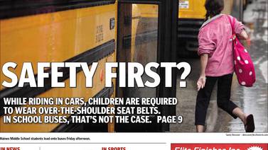 Historical covers for April 19: A school bus seat belt debate