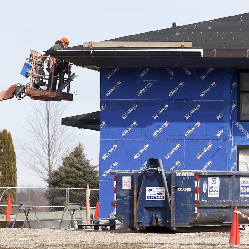 Construction continues on the new community center and water park at the Stonewater subdivision in Wonder Lake on Friday, Feb. 24, 2023. When the subdivision is finished, 3,400 to 3,700 more rooftops will be added to Wonder Lake, potentially making the village one of the larger municipalities in McHenry County.