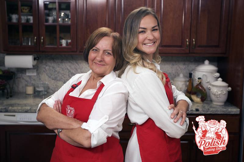 Mama Ala (from left) and Natalie Rokita are featured in "The Polish Cooking Show" on WTTW, Channel 11.