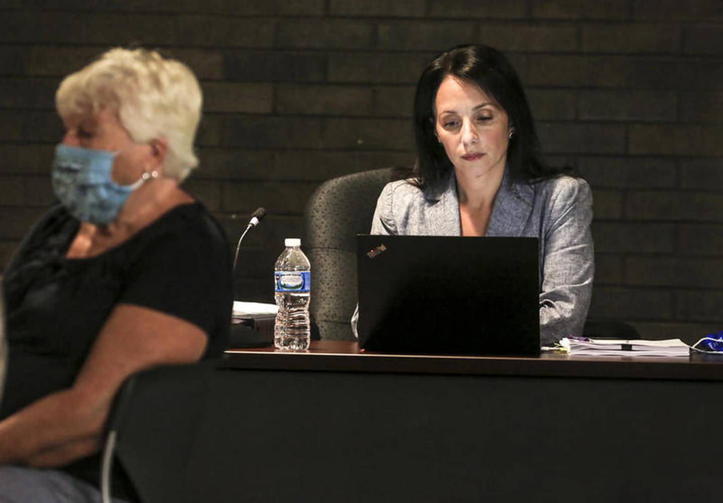 Interim City Attorney Sabrina Spano, seen here at a Joliet City Council meeting on Monday, reportedly has opted out as a candidate for interim city manager.