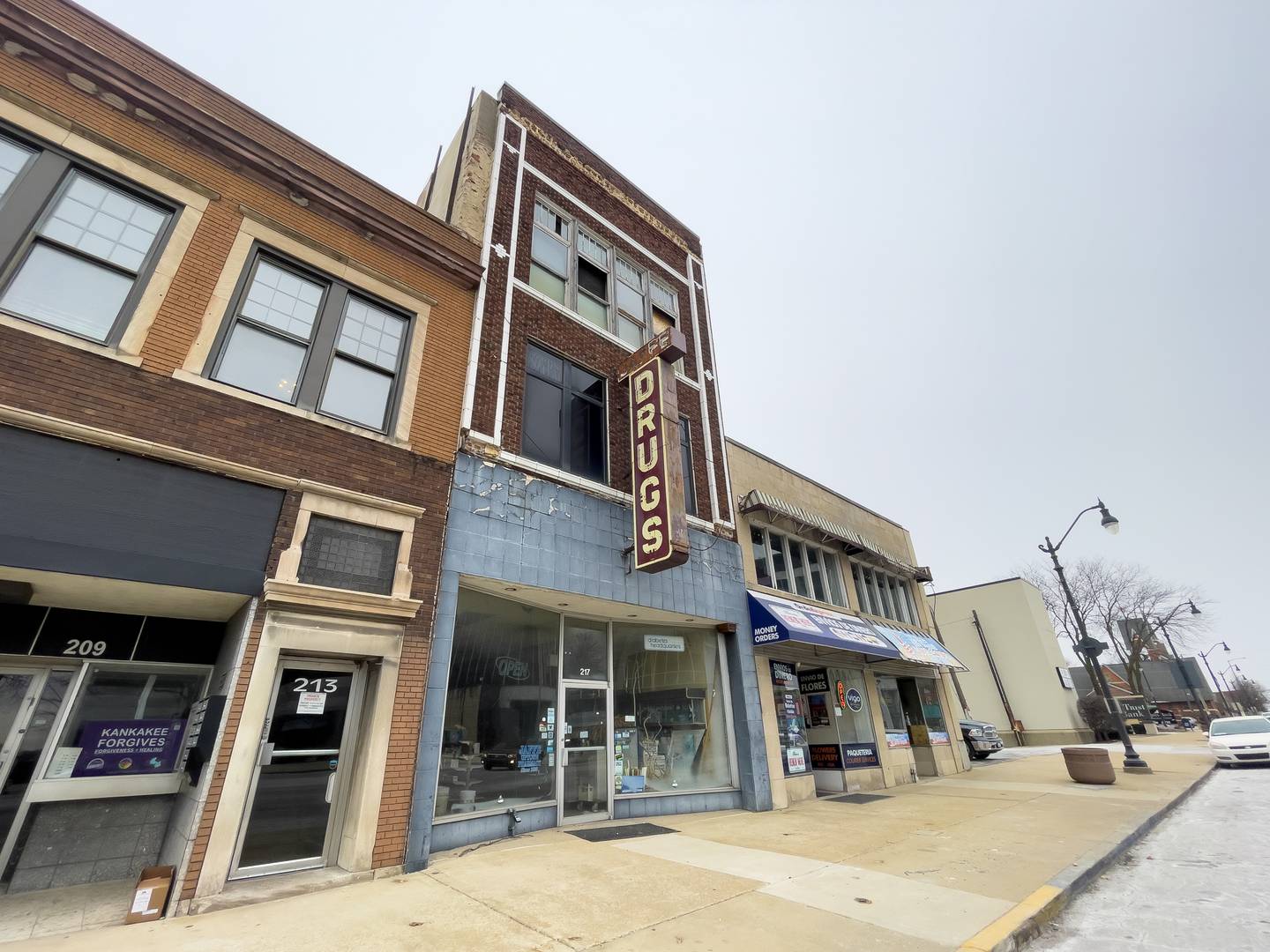 The Kankakee Regional Land Bank Authority has listed the former Jaffe Drugs building, pictured Jan. 24, 2026, at 217 E. Court St., for sale at $99,900.