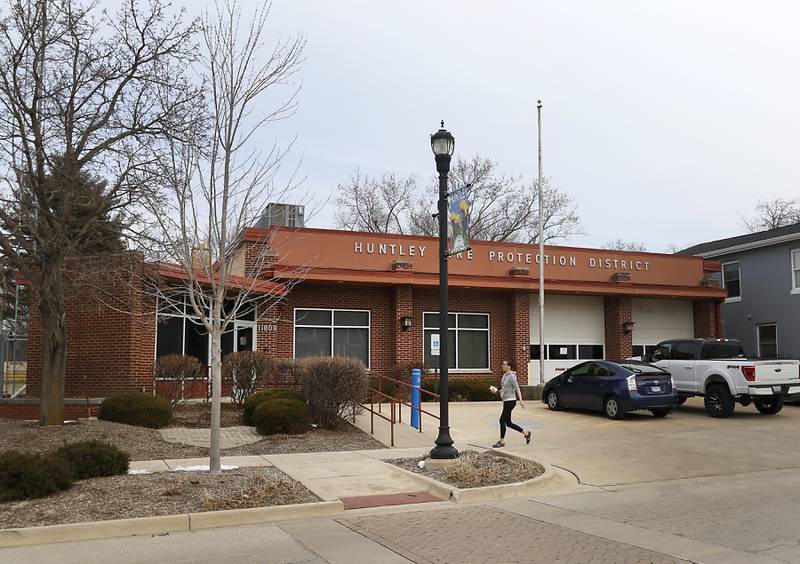 The former Fire Station 1 of the Huntley Fire Protection District at 11808 Coral St. in Huntley on Thursday, March 10, 2022. A new development that calls for the renovation of the village's old fire station downtown was approved Thursday by the Village Board. The plan calls for three stories to be added to the building, as well as renovations to prepare it for mixed use, including a restaurant on the first floor and residential on the upper floors. The plan is a key part of the village's plans to redevelop its downtown area.