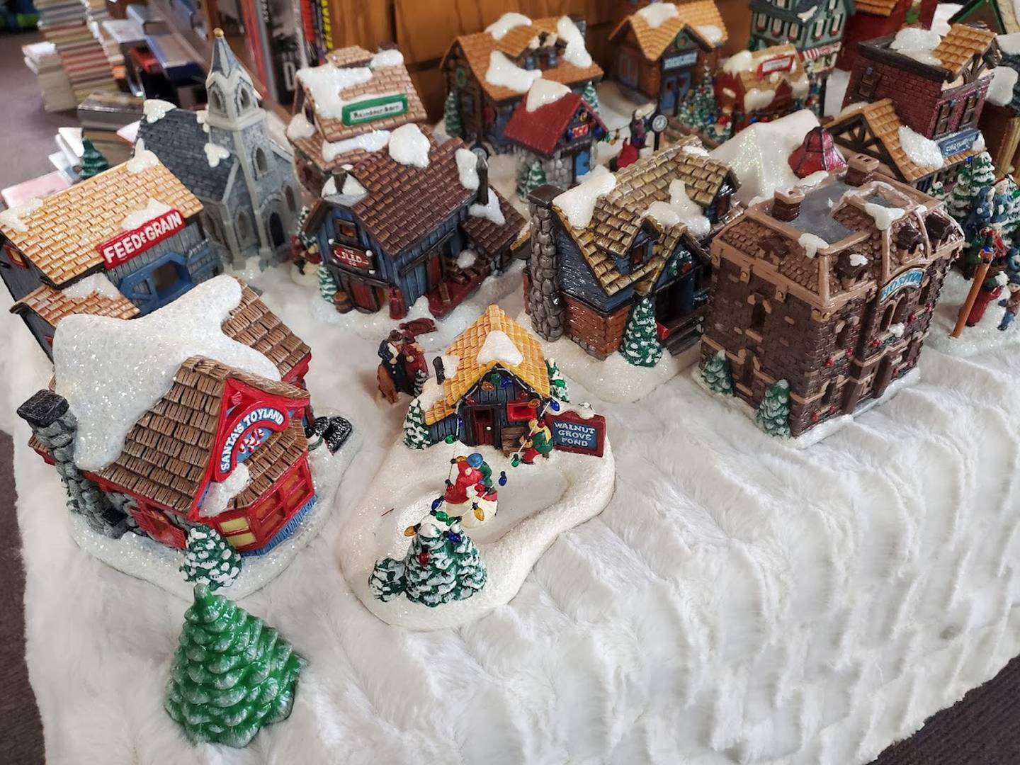 The Book Market in Crest Hill is selling vintage, hand-painted, holiday village pieces on consignment for the artist, who is currently on hospice. Items are on sale now and will be available into ealry January 2022.