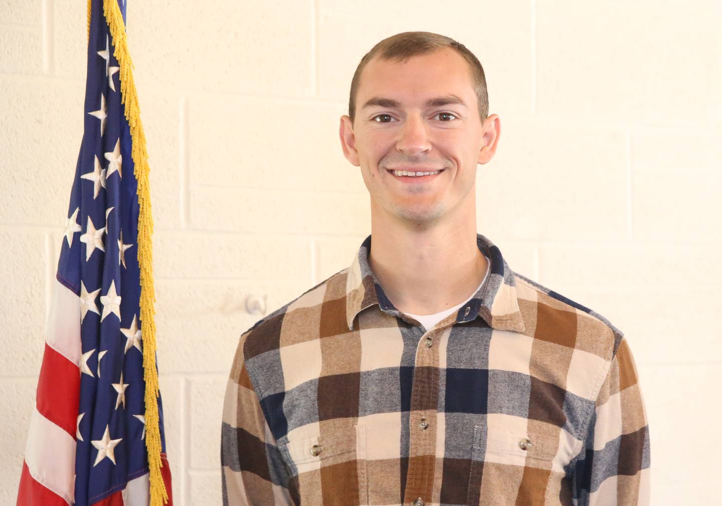 United States Marine Corps Veteran James Ramseyer, poses for a photo on Monday, Oct. 20, 2025 at the New Beginning Baptist church in Streator. Pastor James Ramseyer became a pastor after serving in the Marines from 2011-2015. Ramseyer has lived across the world, being stationed in Japan and Macedonia. He's a new pastor to Streator orginally from Pontiac.