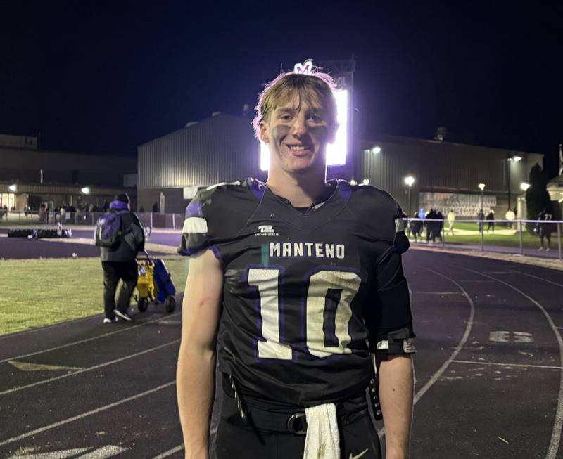 Manteno quarterback Connor Harrod finished 8 of 12 passing for 184 yards and added 82 rushing yards and three touchdowns in the Panthers’ 33-6 win over Streator.