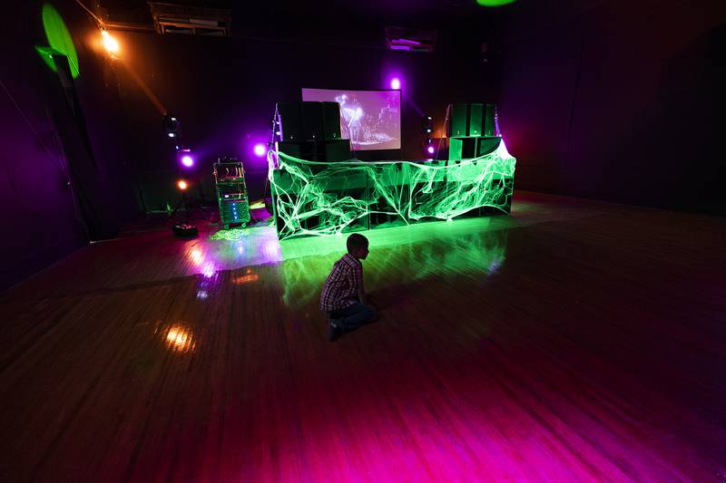 Kids play on the dance floor of The Junction Saturday, Oct. 18, 2025, in downtown Dixon. The former Stage Left  recently opened up as an entertainment space. The new owners hosted a kids dance party during Saturday’s Scarecrow Fest.