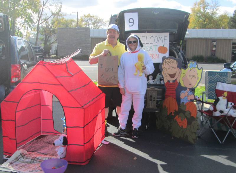 Pictured is trunk #9 featuring Peanuts and Snoopy (Andy and Tess) which was chosen as the children’s favorite trunk at this year’s Trunk or Treat sponsored by St. Mary’s Catholic Church and the United Methodist Church of Plano.