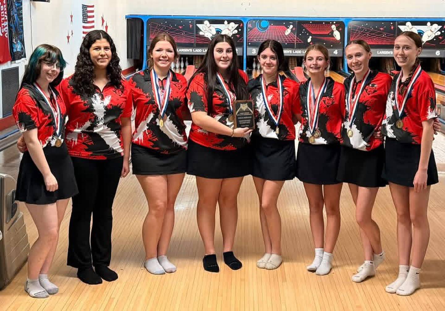 The Hall girls bowling team won the Three Rivers Conference Meet on Wednesday, Jan. 21 at Ladd Lanes in Ladd.