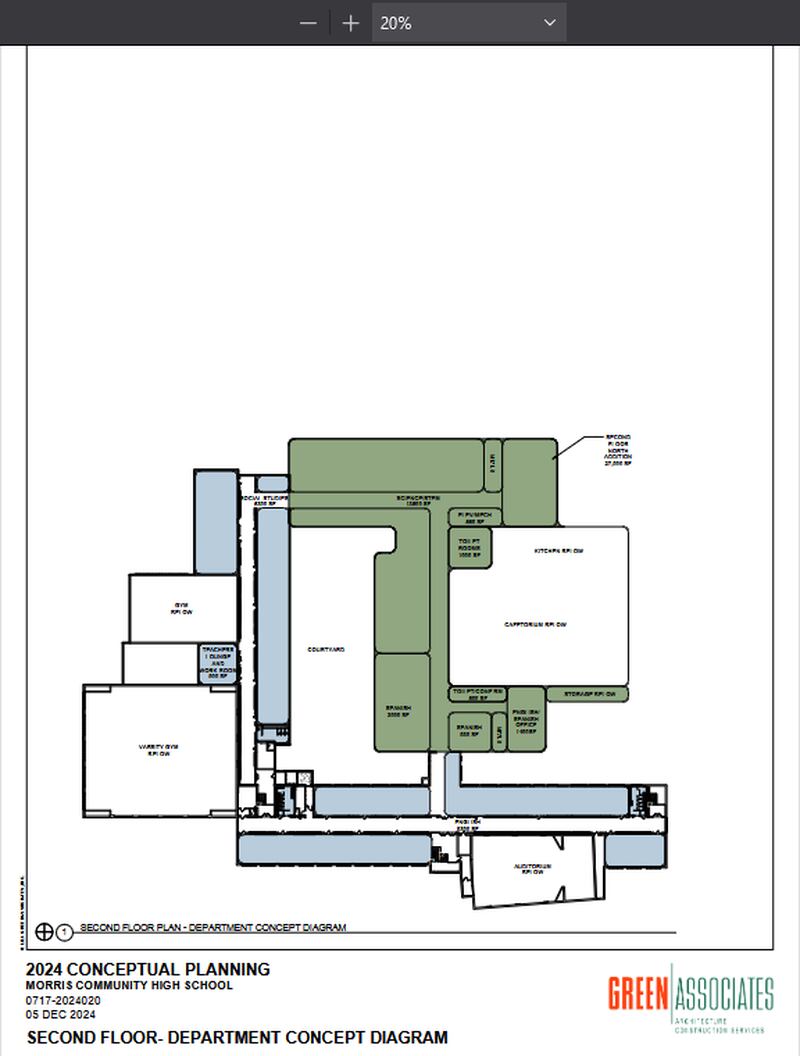 This is the floor plan for the building's second floor.