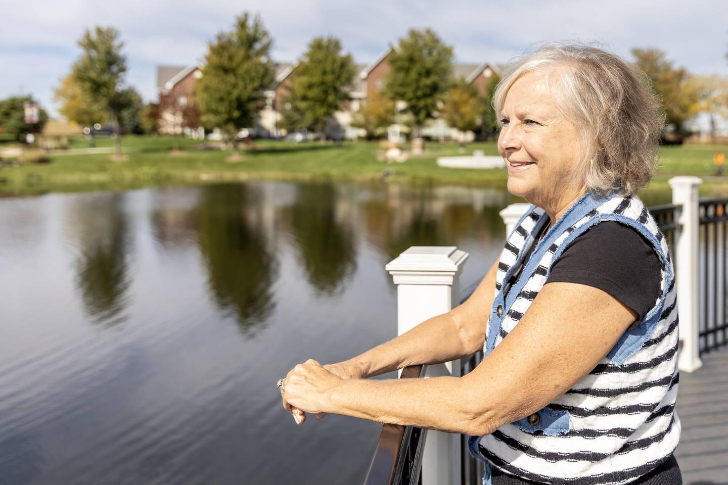 Julie Bay enjoys spending time, contemplating gratitude, and experiencing joy, at the New Lenox Commons, as pictured on Oct. 1, 2025.