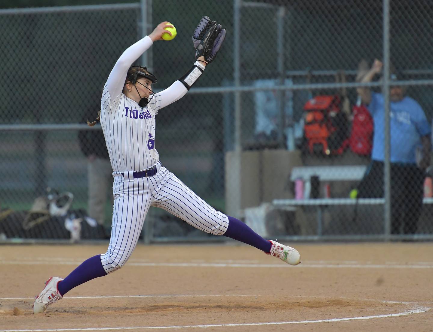 Downers Grove North pitcher Sophia Lawson picked up the win in relief in a game against Downers Grove South on May 14, 2026 at McCollum Park in Downers Grove .