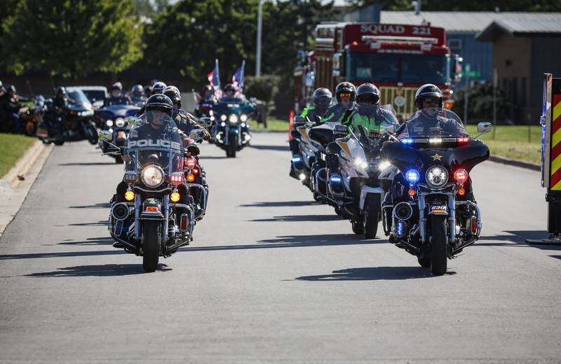 First responders participate in a Sept. 11 anniversary ride in Woodstock Sept. 6, 2025.