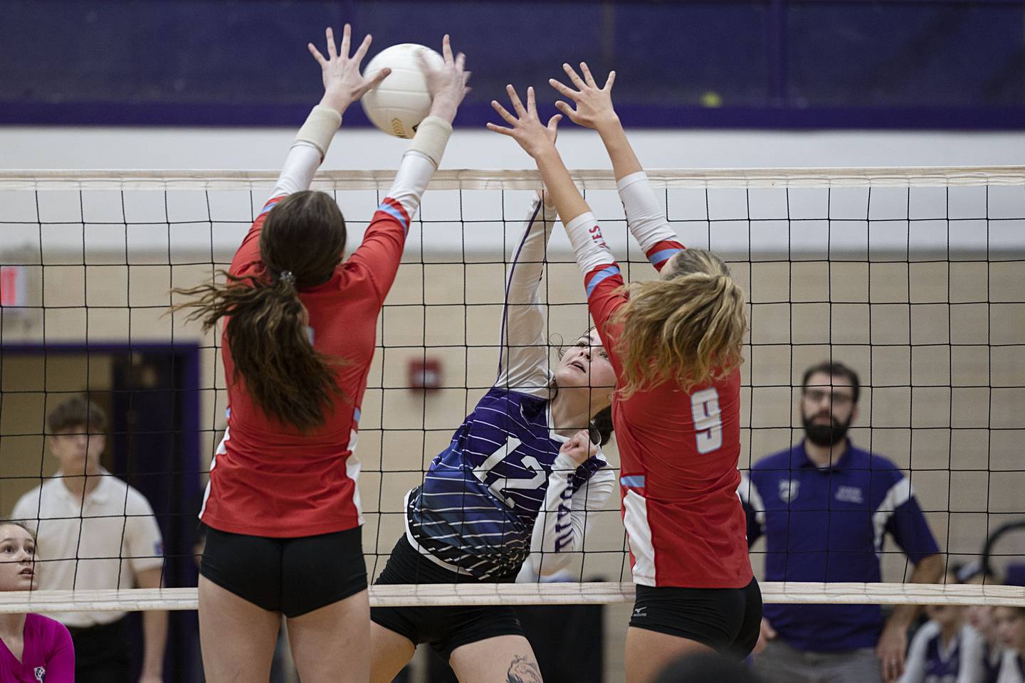 Dixon’s Joey Brumbly plays the ball over the net in the regional semifinal Tuesday, Oct. 25, 2022 against Ottawa.