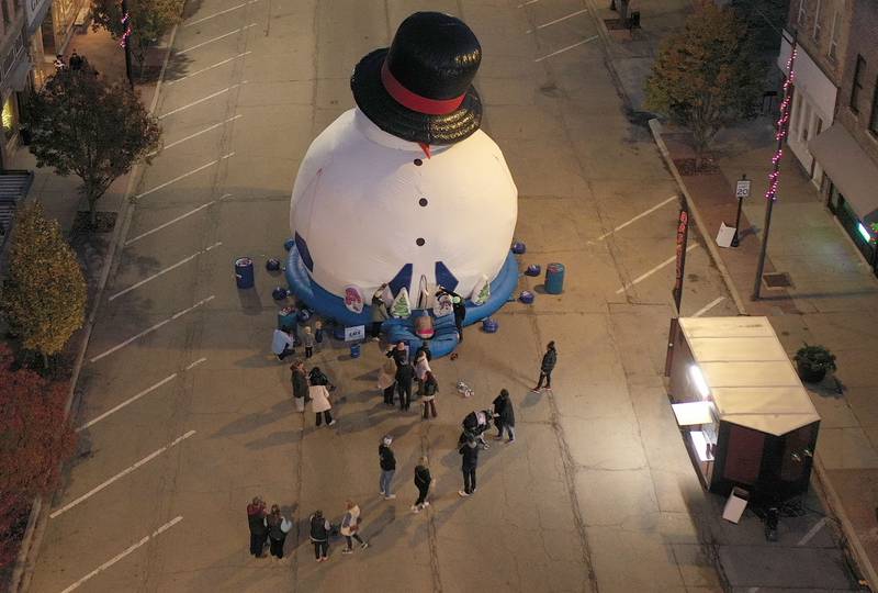 An aerial view of Frosty on First Street on Friday, Nov. 7, 2025 downtown La Salle.
