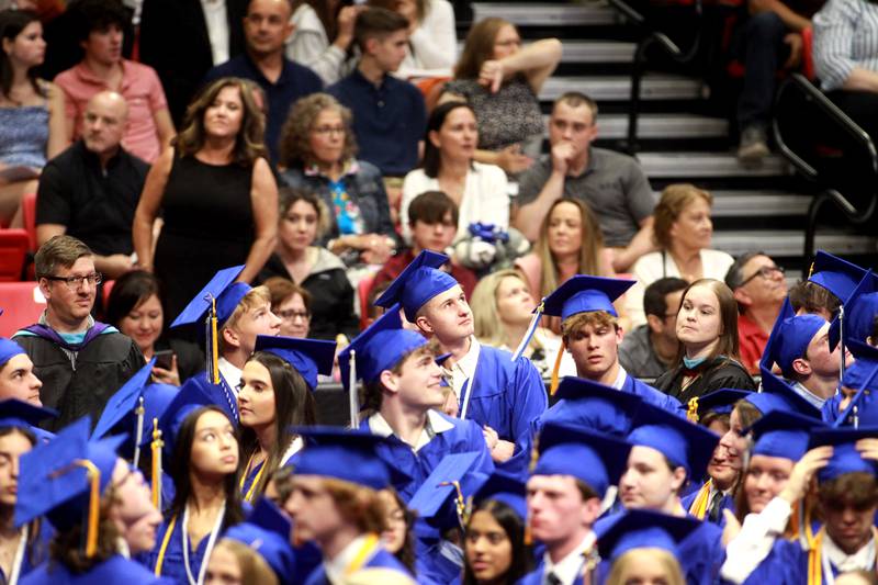 Geneva High School graduates take their seats for the 2024 commencement ceremony at Northern Illinois University in DeKalb on Tuesday, May 28, 2024.