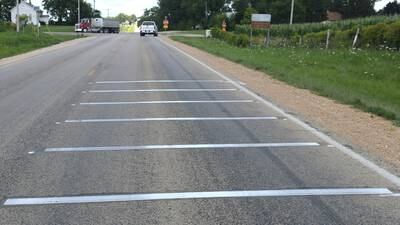 Lowell Park, Pines roads intersection gets rumble strips