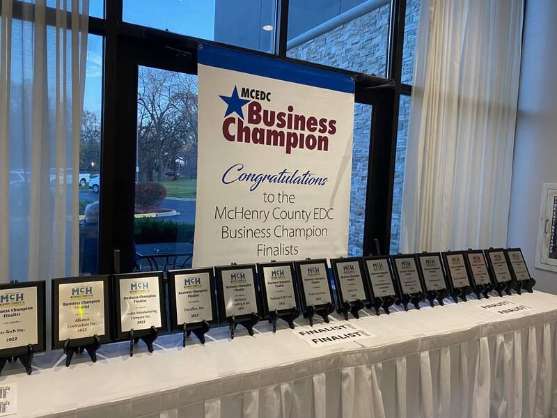 The McHenry County Economic Development Corporation honored the finalists and winners of its Business Champion award at its annual dinner on Tuesday, Nov. 1, 2022.