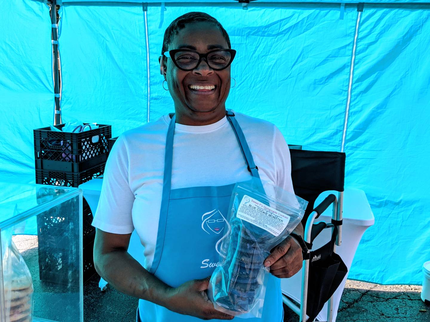 Pontus Evans runs Sweet P’s Homemade Cookies and has been part of the Oswego Country Market for 10 years. She also is a vendor at the Batavia Farmers’ Market