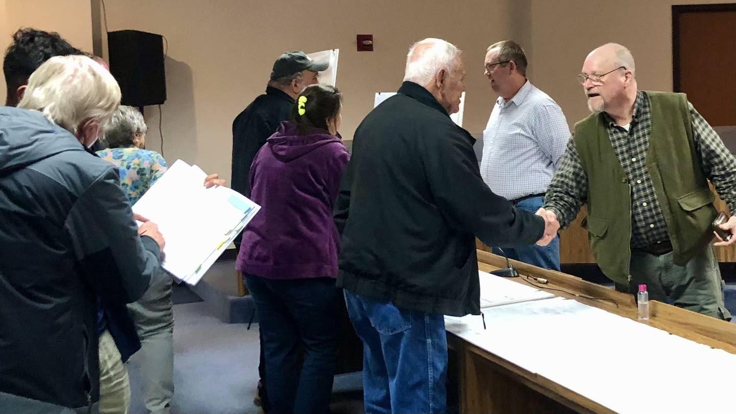 Sandwich residents had the opportunity to view project plans and question the panel of consulting engineers, project managers and city officials at the pre-construction open house for the rebuild of North Latham Street at Sandwich city hall April 13.