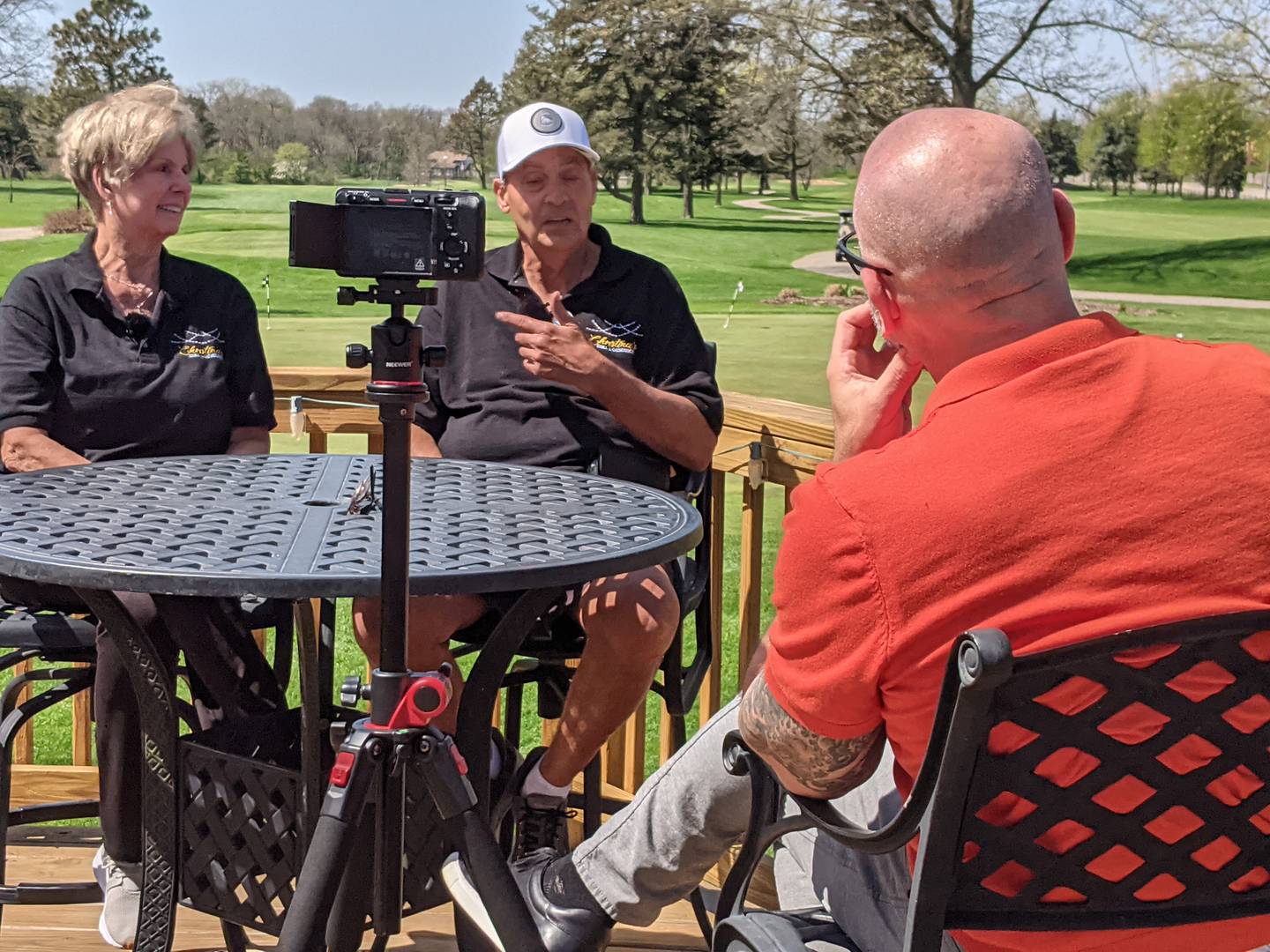 Sean Kelly, host of America's Best Restaurants, interviews Christina’s Grill & Gatherings owners Christina and 
Allen Soboj on April 21, 2026.