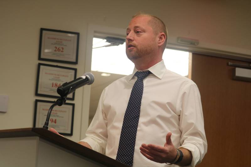 DeKalb City Engineer Zac Gill speaks at the June 26, 2023 meeting of the DeKalb City Council.