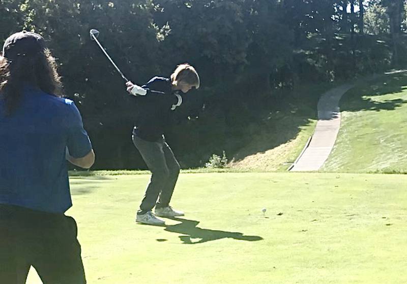 Bureau Valley's Seth Spratt tees off on hole No. 1 in Monday's sectional at TPC John Deere Run in Silvis.